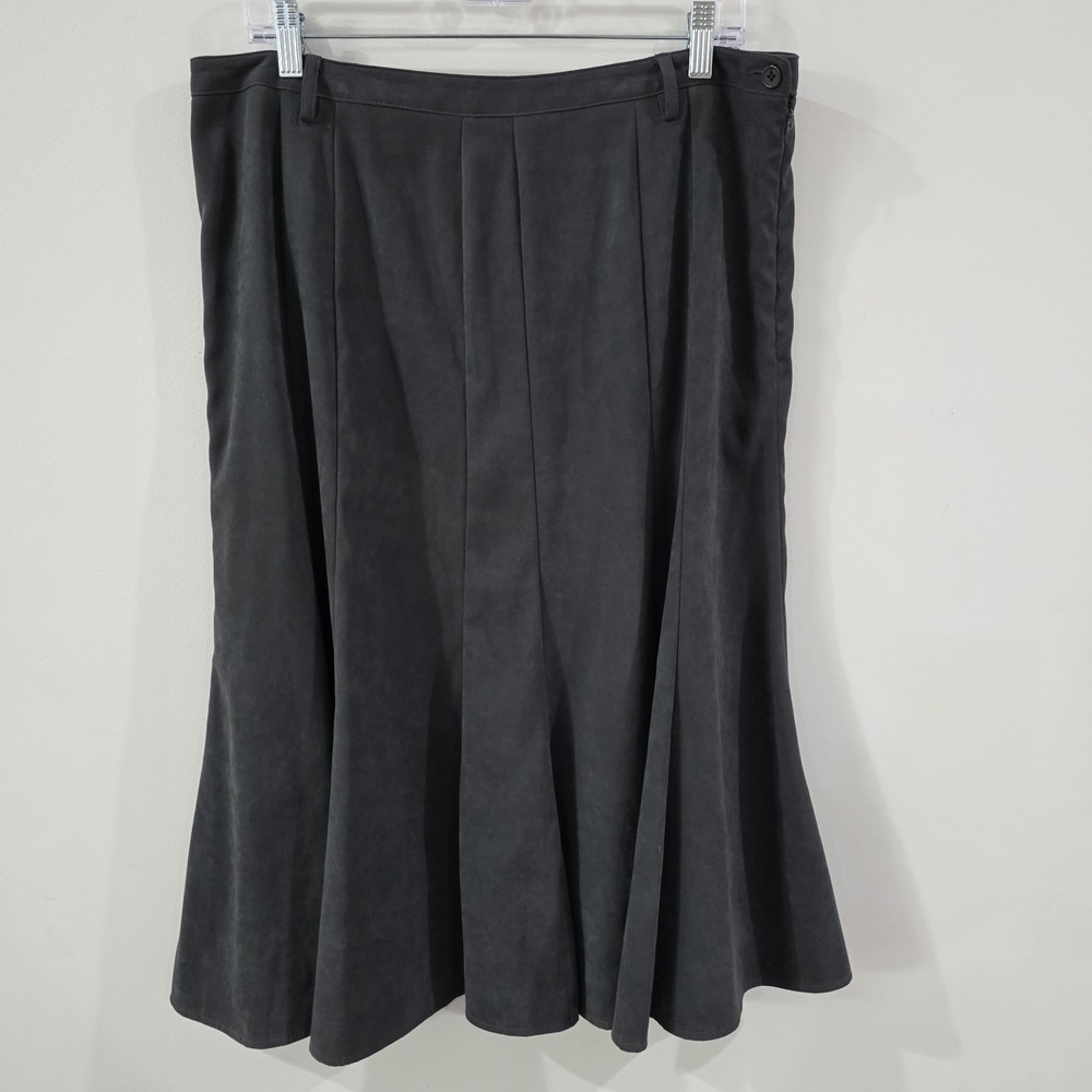 Vintage Y2K Dressbarn Womens Maxi Skirt Size 14 Faux Suede‎ Flare Boho Indie